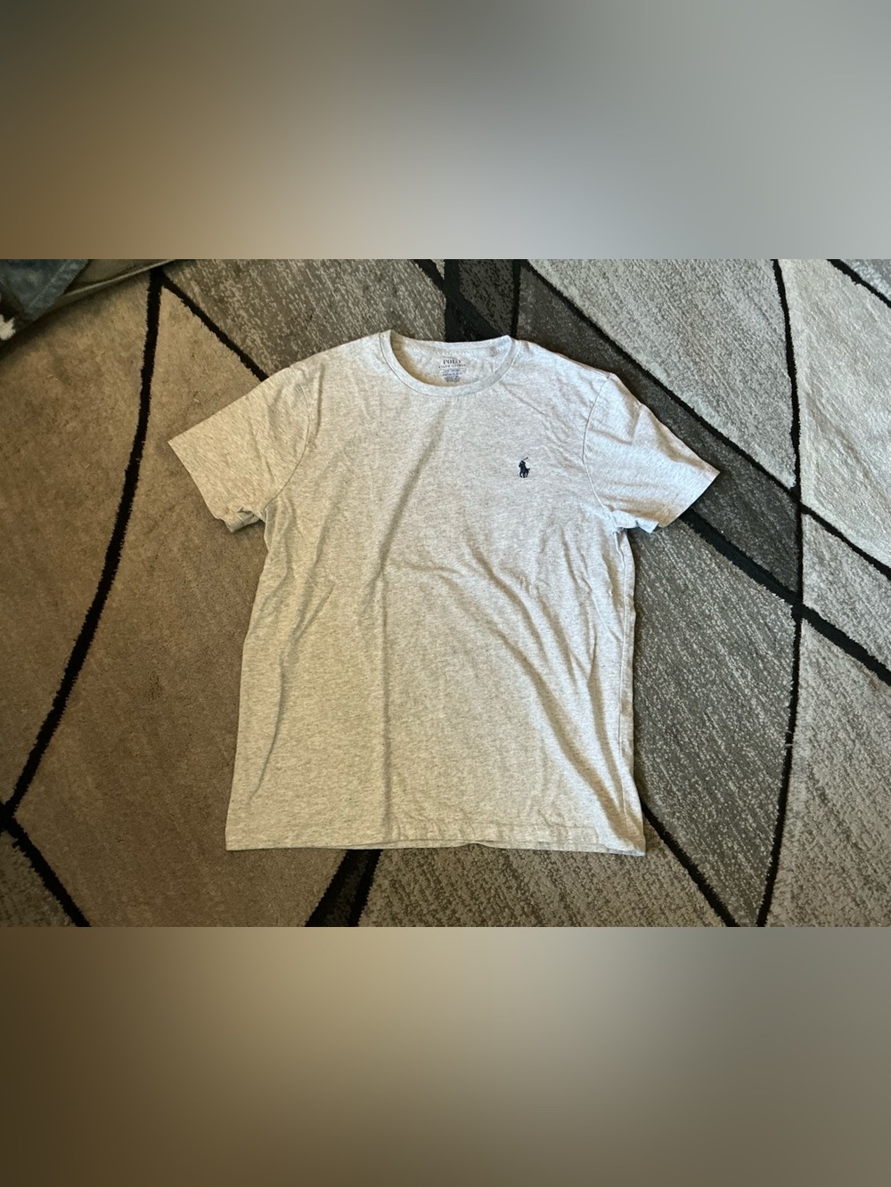 Size Large - Polo Ralph Lauren Heather Gray Cotton Custom Slim Fit Tee Shirt